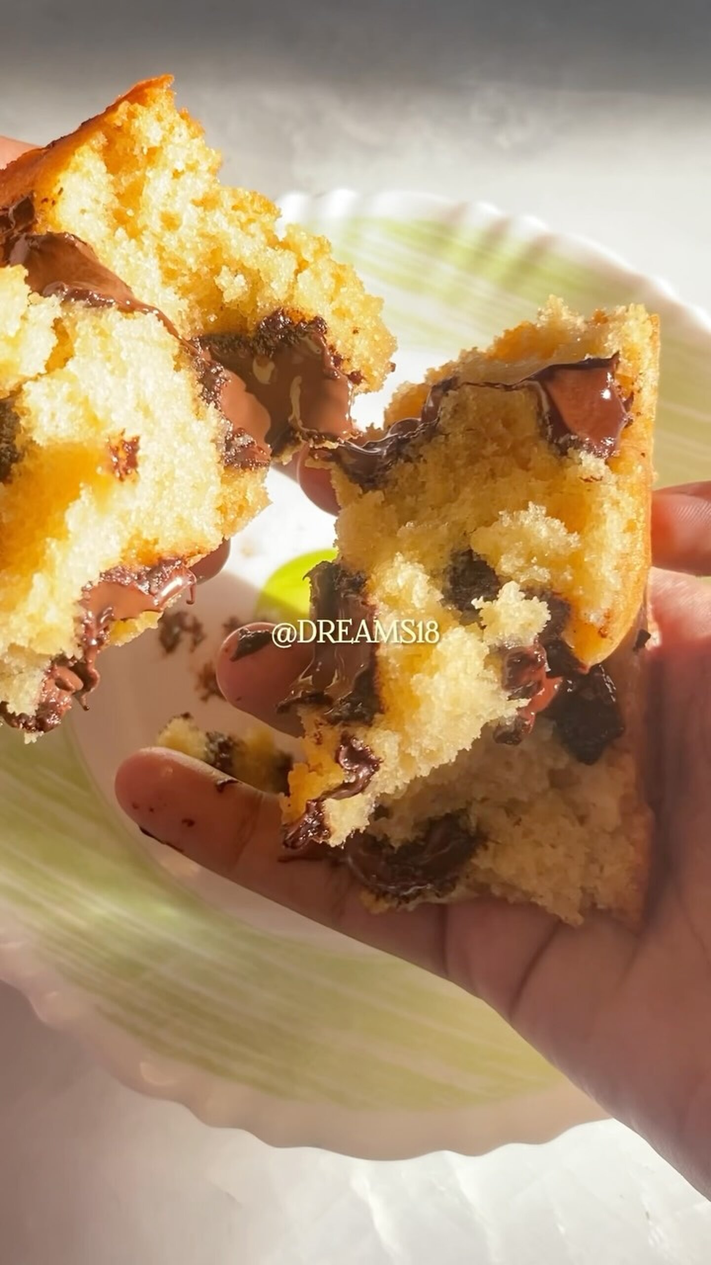 Butter cake in hand
